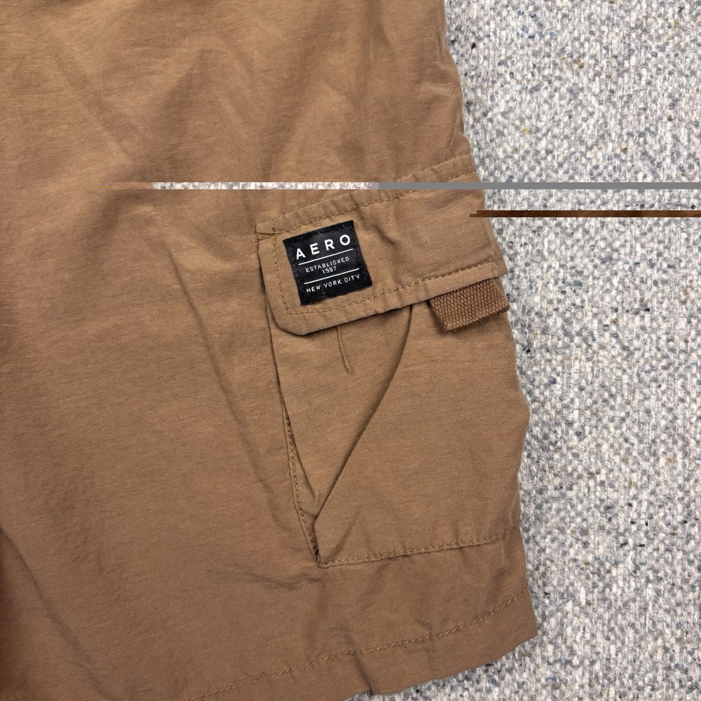Aeropostale Shorts Mens Small Brown Canvas Cargo Multi Pocket Work Utility - Picture 6 of 8